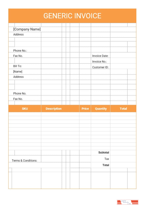 Editable Generic Invoice Template PSD template